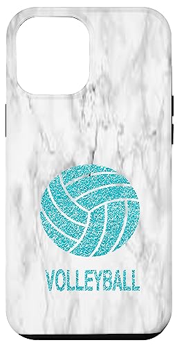 iPhone 12 Pro Max Aqua Blue Teal Volleyball Design for Girls Teens Case