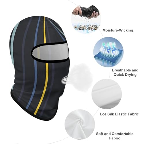 Balaclava para Hombres con Estampado de Rayas Amarillas para Invierno, Máscara Facial para Ciclismo y Esquí miniatura 3