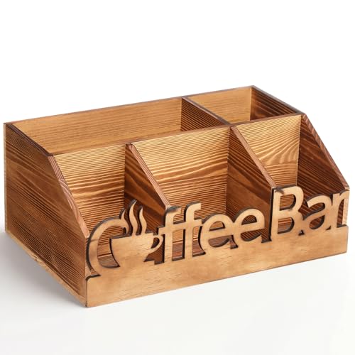 Acellegic Coffee Station Organizer for Countertop Coffee Bar, Natural