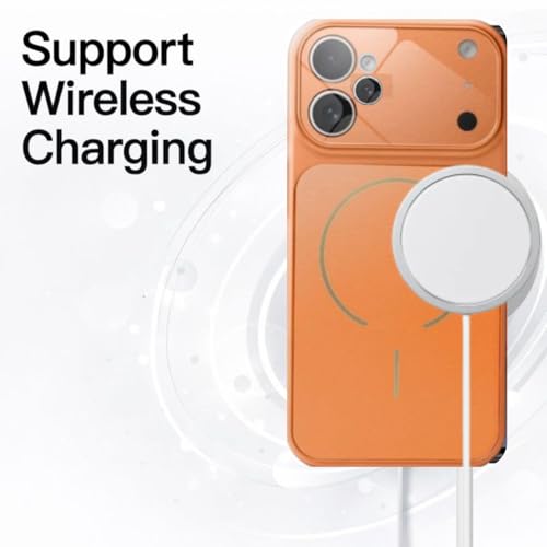 Image of Converter Case for iPhone 12 | Premium Protective Mag-Safe Cover | iPhone 17 Pro / iPhone17 Pro Max Series Style Design | in-Built Camera Guard | Wireless Charging Compatible (Orange)