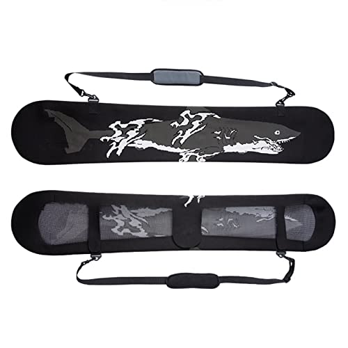 WEALTHY73 Portable Veneer Cover Snowboard Bag Elastic Knitted Wrapping Ski Backpack Ski Equipment Storage Wear-Resistant One-Piece Molding,Black,145CM