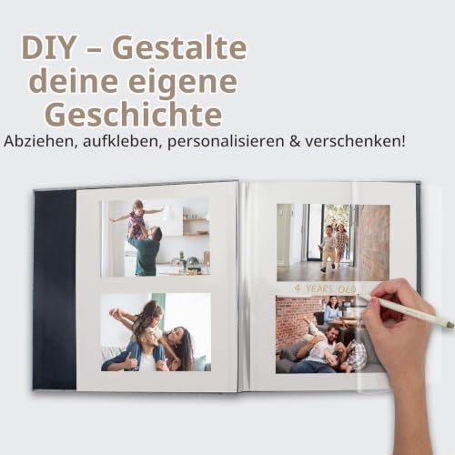 Vienrose Selbstklebendes Fotoalbum Geschenkset, 60 Seiten, 28x27 cm, Beige – Ansicht 2
