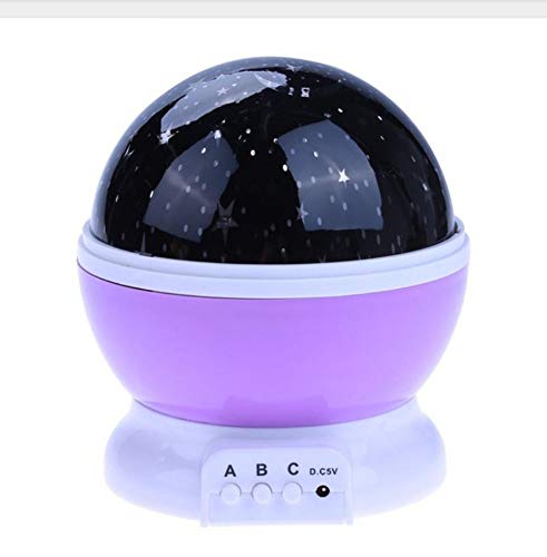 Luces De Noche Estrellada Estrellas Cielo Luces De Noche Led Proyector Giratorio Batería De Luz De Luna Usb Regalos Para Niños Luces Del Dormitorio De Los Niños Lámpara De Proyección, Púrpura