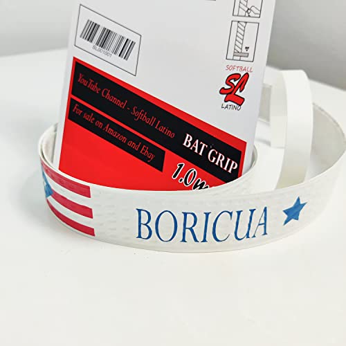 Bat Grip Tape White Color (Puerto Rico Flag) Anti-Slip. Cinta De Agarre Antiresbalante Para Bates De Baseball Y Softball (Bandera De Puerto Rico) #TOP4