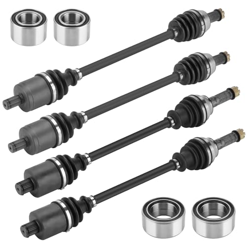 Front Rear Left and Right CV Axle shaft & Wheel Bearing Set for Polaris Ranger 800 Crew/XP EPS/EFI/LE 2010 2011 2012 2013 2014, for Ranger 500 EFI 2010- Full Set