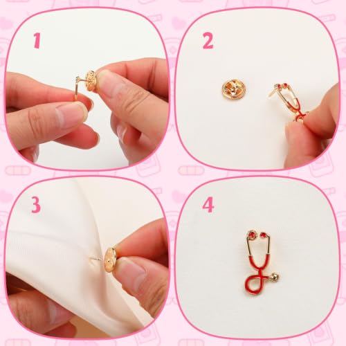 Image of 50Pcs Nurse Pins, Cute Enamel Medical Brooch for Badge