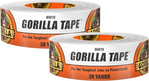 Image of Gorilla Tape, White Duct Tape, 1.88 inch x 30 yd, White | (Pack of 12)