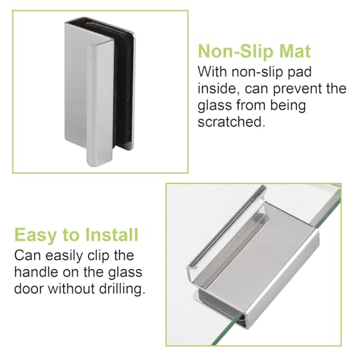 Image of UFURMATE Glass Finger Edge Pull, 4Pcs Cabinet Finger Pull Handle Glass Door Clips Cabinet Latch Clamp Concealed Handle for Display Glasscase Door (Chrome)