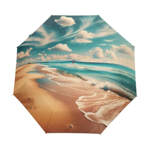 Parasol de plage sable et parapluie de voyage compact automatique pour femme