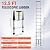 Grefinity 12.5 FT Aluminum Telescoping Ladder, One Button Retraction Extension Ladder, 375 lbs Load Capacity with Non-Slip Wide Feet, Compact Portable for Indoor Outdoor Use, RV, Attic and Roof Use
