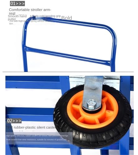 Chariot de déménagement pliable à plateforme en métal pour maison et bureau - 4