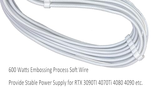 Thsion Cabo PCIe para Corsair, 600W PCIe 5.0 12VHPWR 12v-2x6 Type-4 PSU Cabo de alimentação - Serve apenas para RM, HX, AX, SF PSU - Conector de 12+4 pinos com clipes - Processo de gravação 16AWG - Imagem 3