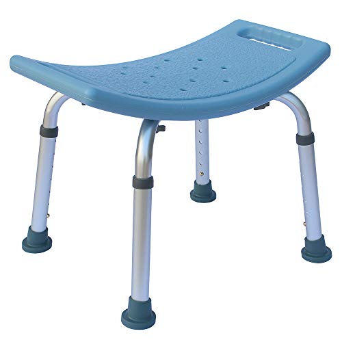 Pinikuyiro Shower Chair, Adjustable Shower Stool with Suction Feet, Shower Seat for Inside Shower or Tub, Bathroom Bench Bath Chair, 450 LB Weight Capacity (Blue)