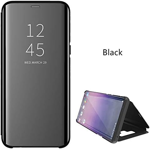 ZEPIN Galaxy Note 9 Case, Luxury Clear View Window Front Smart Sleep/Wake Up Function Mirror Screen Flip Electroplate Plating Stand Full Body Protective Cover Case for Samsung Galaxy Note 9(Black)