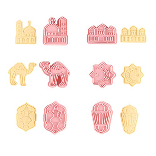 Hemoton 6pcs Mubarak Camel Moon Star Biscuit Mold Cookie Cutters DIY Ramadan Islamic Muslim Cake Baking Tools