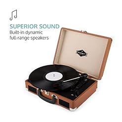 auna Peggy Sue Record Collector Set (Tourne-Disque Portable et Valise à vinyles au Desing rétro, 2 Haut-parleurs… - Les Beatles, Paul McCartney, John Lennon, RIngo Starr, George Harrison auna Peggy Sue Record Collector Set (Tourne-Disque Portable et Valise à vinyles au Desing rétro, 2 Haut-parleurs… – Image 6