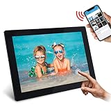 Kabxhueo 10.1 Pouces IPS Écran Tactile Smart Cloud Cadre Photo Connecté, IPS 1920x1200, WiFi Intelligent Définition HD, Ecran Tactile, partagez pour Partager des Photos ou des vidéos Via Le Gratuit