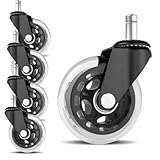 【5* Roues de chaises】La taille de 11 mm x 22 mm des roues de la chaise de bureau (veuillez vérifier la taille de vos embouts de roue avant de commander) . Capacité de charge pivotante 50 kg/roue, 249 kg au total. Veuillez vérifier la taille de la tige de 7/16