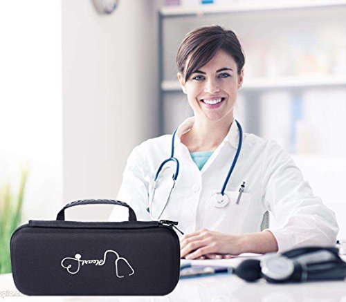Esimen Carry Case for 3M Littmann Lightweight II S.E. 3M Littmann Classic III 5870 Classic III Stethoscope Travel Bagfor Taylor Percussion Reflex Hammer and Reusable LED Penlight (Black 2) - Thumbnail 2