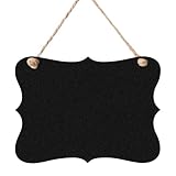 1Pcs Wooden Double-Sided Chalkboard Sign, 9x6.7 Inches with Hanging String, Versatile Erasable Message Board for Home, Party, Wedding Decor & More (Wave 2)