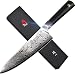 TUO Cutlery Chef Knife 8 inch, Japanese AUS-10 High Carbon Rose Damascus Steel, Chef's Kitchen Knife with Ergonomic G10 Handle - RING R Series …