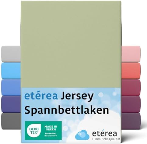 etérea Jersey Spannbettlaken 80x160cm - 80x180 Oekotex Made in Green - 100% Baumwolle Jersey - Comfort Spannbetttuch - Bettlaken 80x160-80x180 cm Ocean Türkis