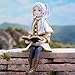 LUNK Anime Frieren Action Figure,Cute Frieren Figure,Manga Character Figurine Sitting Positure Statue,PVC Model Desktop Decoration Collectible Gifts,15cm/5.9in