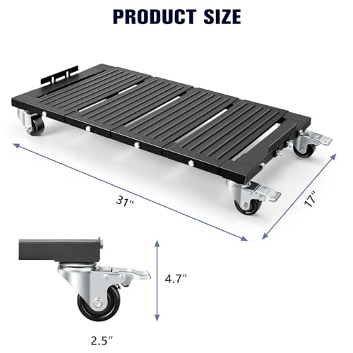 KEDSUM 2200LBS Furniture Dolly with Panel, Heavy Duty Appliance Dolly with 100% Thicken Steel Frame, Flat Movers with Brake System, All Terrain Used for Moving, Warehouse, 31 in. x 17 in. by KEDSUM - Image 7