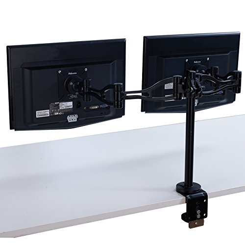 Image of Fellowes 8041701 Professional Series Depth Adjustable Computer Monitor Stand for 2 Monitors with Dual Monitor Arms, 24 Lb Capacity