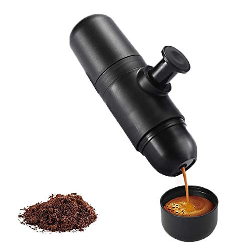 Espressomaschine Tragbare Kaffeemaschine Manuelle Handpresso mit Espresso Gemahlenen Kaffee Cappuccino Quick Cold Brew Alles-in-Einem für zu