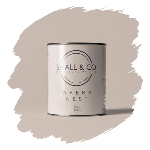Small & Co Furniture Paint – Wren's Nest (soft warm beige with peachy undertone) | Premium Water-Based Matte Acrylic for Cabinets & Wood | Strong Adhesion, Low Odour, Quick Dry | 750ml