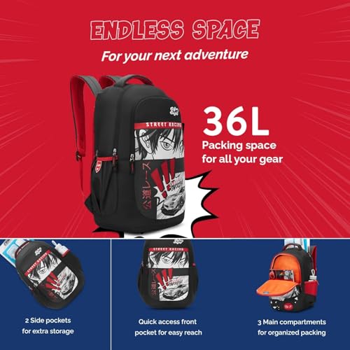 Image of Skybags KYRO RC 01 SCBP SWOOSH Large 36 L Backpack in Red Black