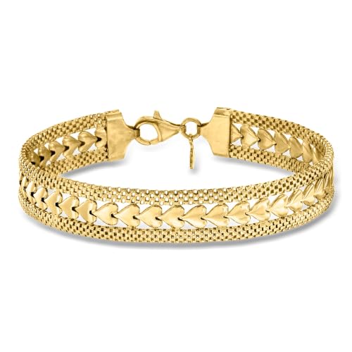 Image of Ross-Simons Italian Silver Heart Motif Bracelet