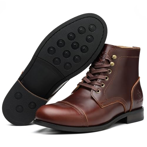 SL-Saint Handgemachte weiche Zehe Herren Klassische Stiefel Wasserdicht-Leder Kuhfell/Wolle Mode Winterschuhe (Braun Lederfutter, Erwachsene, Herren, 45, Numerisch, EU Schuhgrößensystem, M)