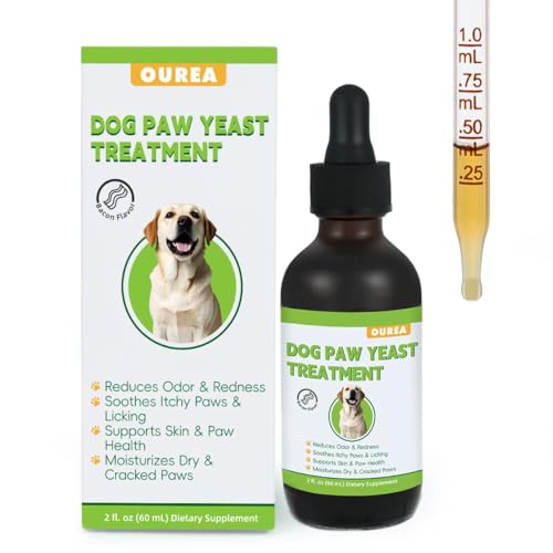 Dog Paw Yeast Care - Supports Itchy Cracked Paws Promotes Paw Skin Health Scratching & Licking - Paws Liquid Supplement for Dogs - 2 fl oz (60ml)