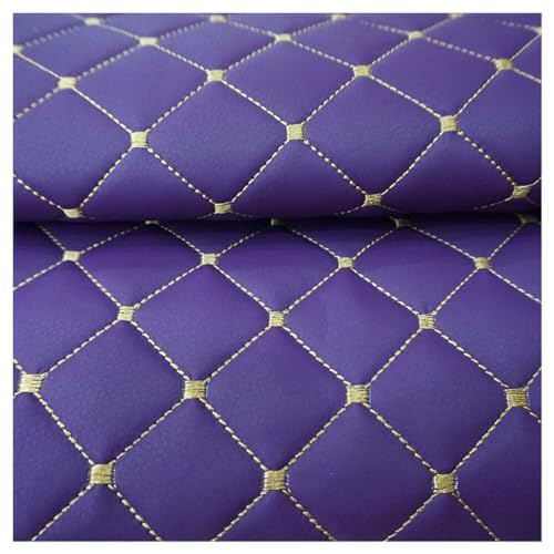Cuir synthétique violet à motif diamant 1.4x4m pour sellerie auto
