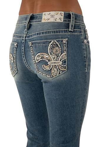 Miss Me Women's Fleur-De-Lis Embroidered Mid-Rise Bootcut Jeans4