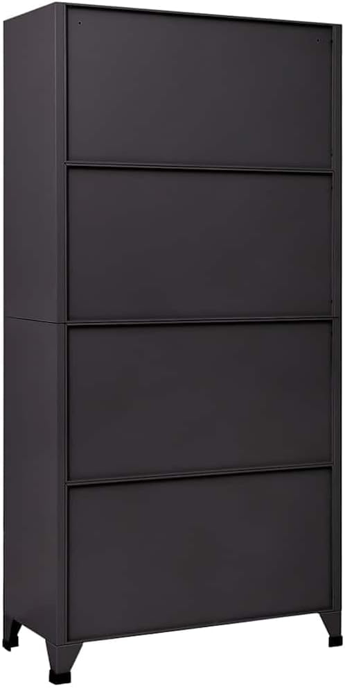 Anthracite Steel Locker Cabinet with 15 Lockable Doors, Storage Locker Cabinet for Efficient Organization, 35.4 x 15.7 x 70.9 Inch Dimensions