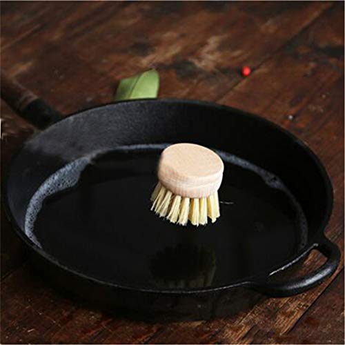 Preisvergleich Produktbild Weisin Runde Reinigungsbürste Küche Holzgriff Schüsselbürste Bad Weiche Bad Reinigungsbürste Multifunktionale Haushaltsreinigungsdekoration, Bild Farbe 1