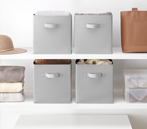 Whitmor Collapsible Cubes - 10.5 x 10.5 x 11 inches - Gray - Set of 4