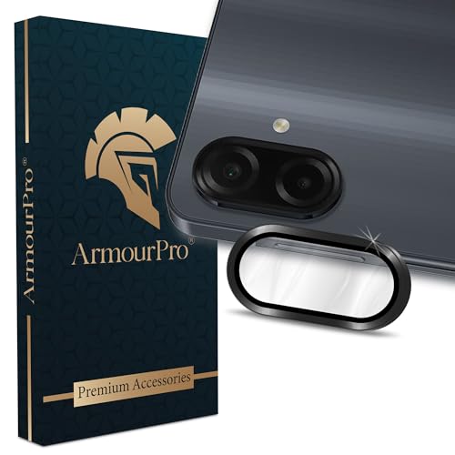 Image of ArmourPro Camera Lens Tempered Glass for Samsung Galaxy F70e Tough HD Individual Aluminum Alloy Rings 9H Camera Cover, Scratch-Resistant,Camera Lens Protection| Black, 1 Pack