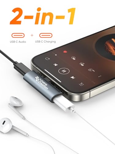 CableCreation Type C Aux Cord Adapter with PD 60W Fast Charging,USB C to Headphone Jack Splitter Compatible with iPad Pro MacBook iPhone 16 15 S9/S10/S20/S21 Ultra/S22/S23/S24, Pixel 9/8/7/6+ - Thumbnail 2