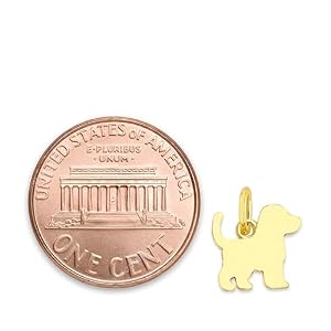 Solid Gold Dog Silhouette Charm - 10k/14k Canine Outline Pendant with Jump Ring, Pet Lover Jewelry Accessory Solid Gold Dog Silhouette Charm – 10k/14k Canine Outline Pendant with Jump Ring, Pet Lover Jewelry Accessory