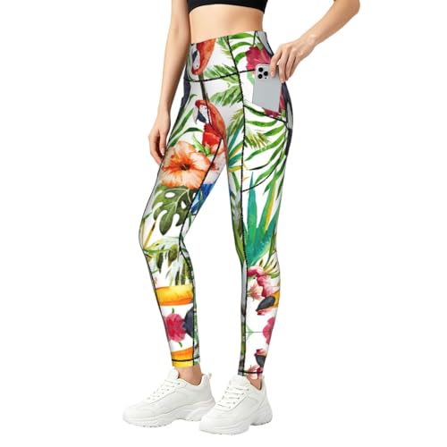 Leggings con bolsillos de mujer tucanes con dise&ntilde;o c&oacute;modo para fitness y uso diario