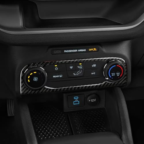 Image of Car Carbon Fiber Center Console AC Switch Panel Sticker Trim Cover Interior Decoration Accessories for Ford Bronco Sport 2021-2024 / Explorer & Kuga 2020-2024