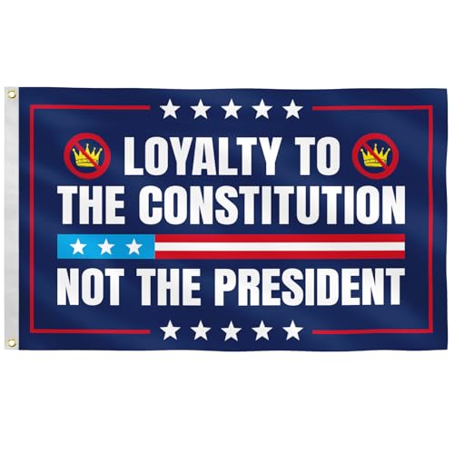 No Kings Protest Flag 3x5 FT Loyalty to The Constitution Not a King Banner for Political Rallies, Yard Signs, Porches, Windows & Car Parades Essential Outdoor & Indoor Decor for Patriots, Anti MAGA Displays, & TheResistance (blue)