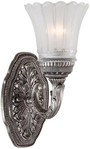 Minka Europa 11 1/4" Traditional Nickel and Etched Glass Wall Sconce