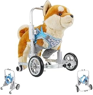 Adjustable Front Leg Dog Wheelchair, Lightweight 4-Wheel Pet Mobility Cart, Ideal for Dogs with Weak Front Limbs, Supportive Dog Walking Aids, Comfort & Stability