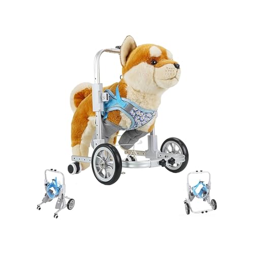 Dog Wheelchair for Front Legs, Adjustable Pet Wheel Chair with Front Limb Walking Mobility Aids, Lightweight Dog Carts with 4-Wheeled for Doggy Leg Brace, Pets with Weak Front Limbs(Medium)