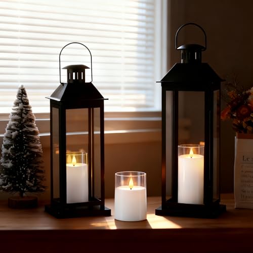 Image of Raycare Battery Operated Flameless Pillar Candles with Remote Timer, White | LED Acrylic Festive Ambience Candle with Realistic Glow for Christmas, Weddings, Mantels, Home Decor, Gift Ideas, Set of 3